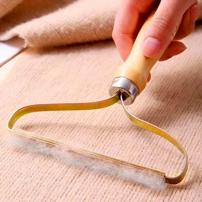 Rimuovi Pelucchi Portatile 4 Pezzi In Legno E Acciaio Inox - Doppia Faccia Per Peli Animali Su Tappeti E Mobili