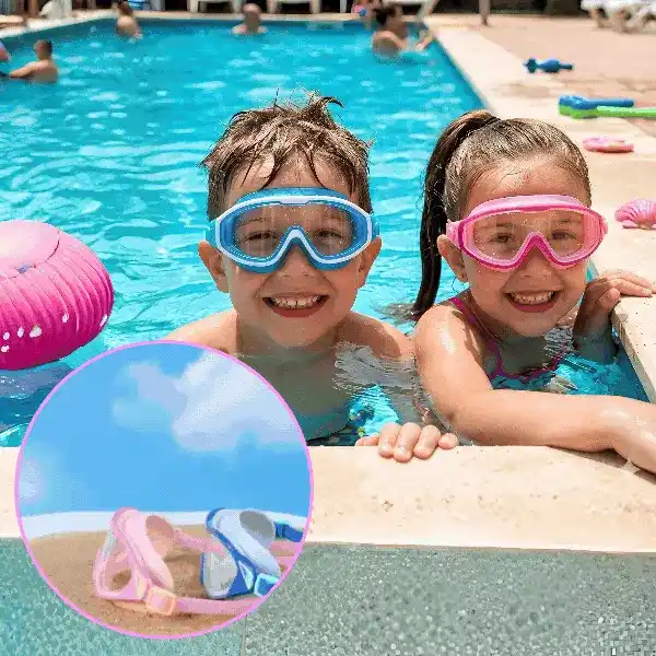 Occhialini da nuoto HD anti-appannamento per bambini, FROGSY