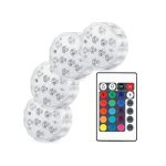 GlowWaterLights, 4 luci LED impermeabili con telecomando.