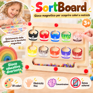 SortBoard, un giocattolo didattico per ordinare e imparare i colori